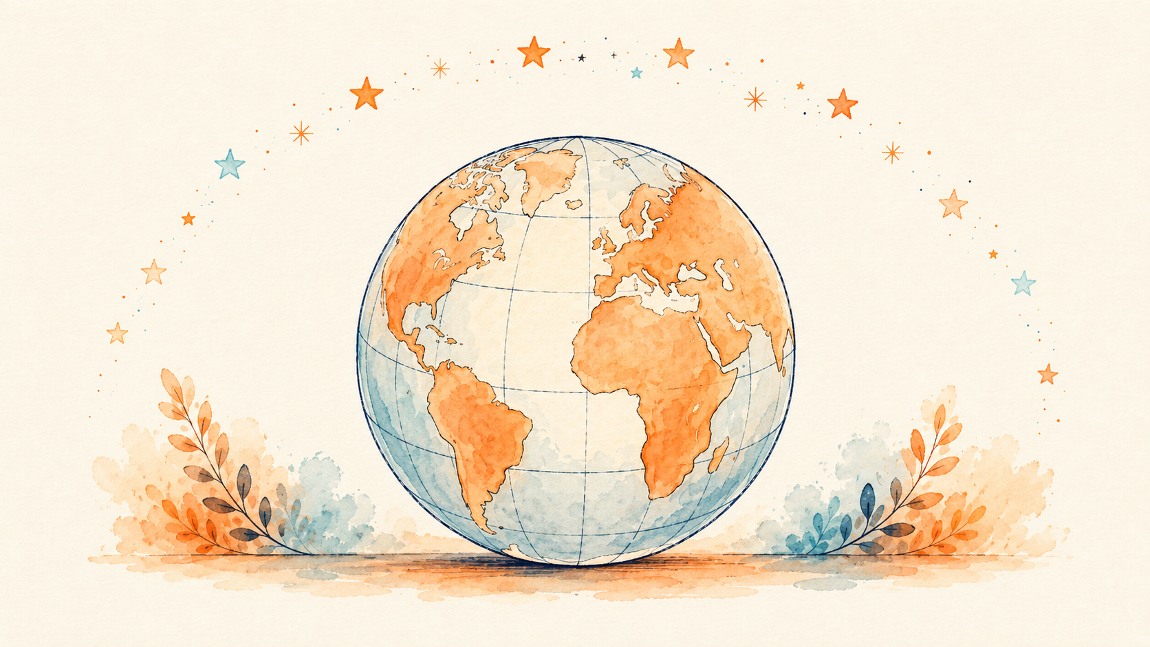 Illustration of a globe with a dotted arc showing rules reaching across borders